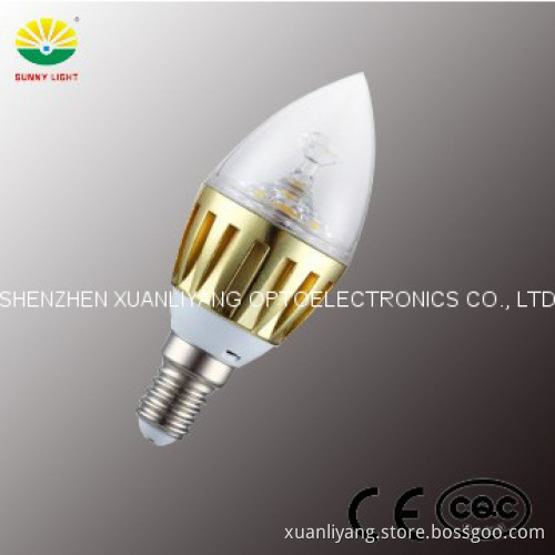 high lumen 3W E14 LED candle bulb